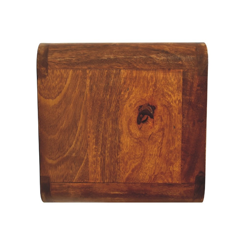 Solid Wood Floating Mini Nightstand, 2-Drawers, Chestnut, Brown