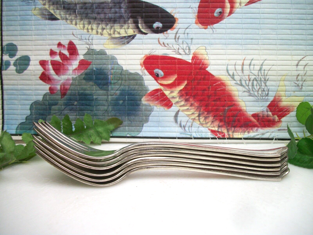6 Home Crest Silver HCS1 Silverplate Salad Forks