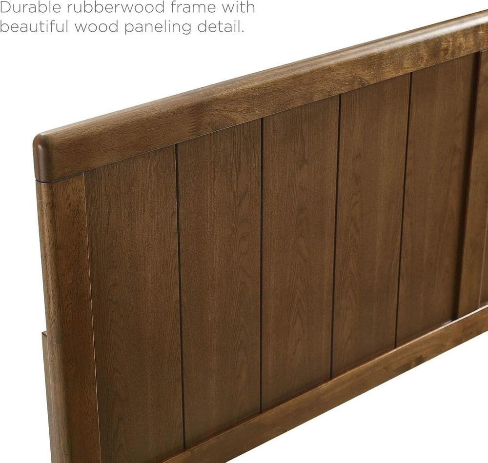 Modway MOD-6217-WAL Robbie Full Wood Headboard, Walnut