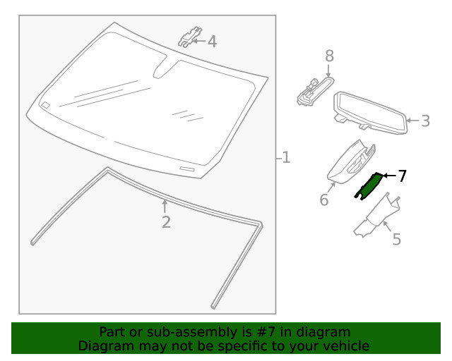 Black Windshield Multifunction Sensor Mount Bracket Cover Insert (84049176)