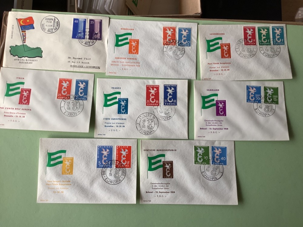 Europa 1958  European postal covers  8 items Ref A2285