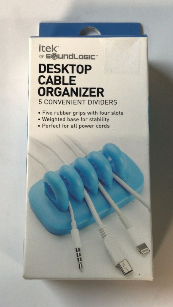 itek Desktop Cable Organizer, Black, Pink or Blue