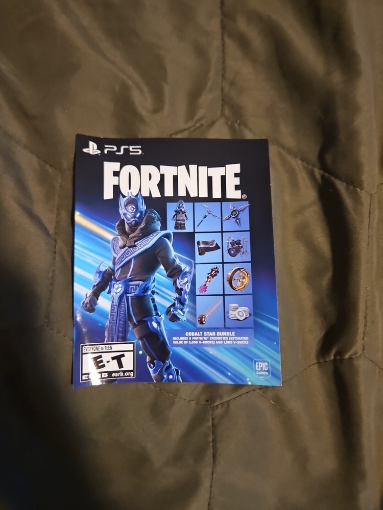 Fortnite Cobalt Star Bundle Code PS5 – New, Unscratched, 1000 V-Bucks!