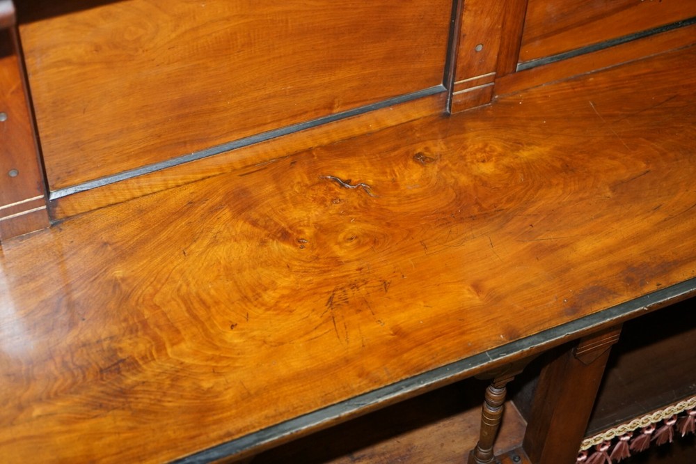 IMPORTANT GOTHIC PUGIN STYLE VICTORIAN WALNUT DWARF OPEN BOOKCASE 274CM WIDE