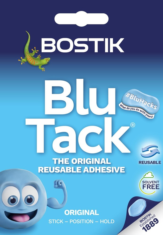 Bostik Blu Tack Blue - Handy Size - Multipurpose Reusable Handy,