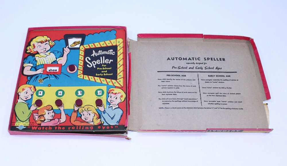 VTG 1950's Automatic Speller Game Educational Fun Pre-K Kindergarten Complete