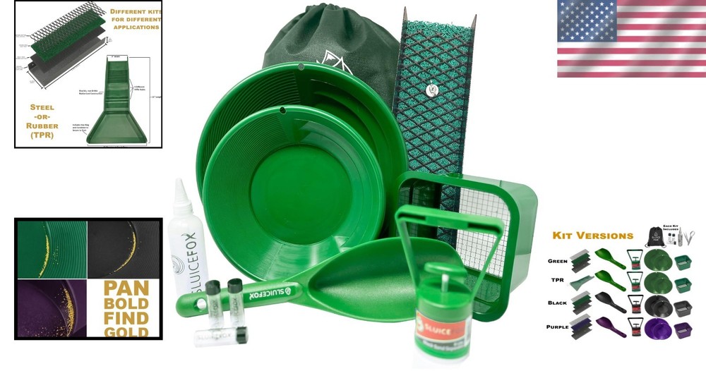 Compact Gold Panning Set w/ Miner's Moss & Backpack