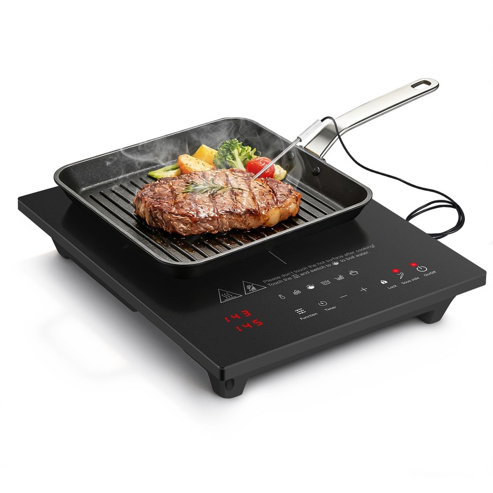 Portable-Induction-Cooktop: 74 Temperature Levels Induction Burner with Digit...