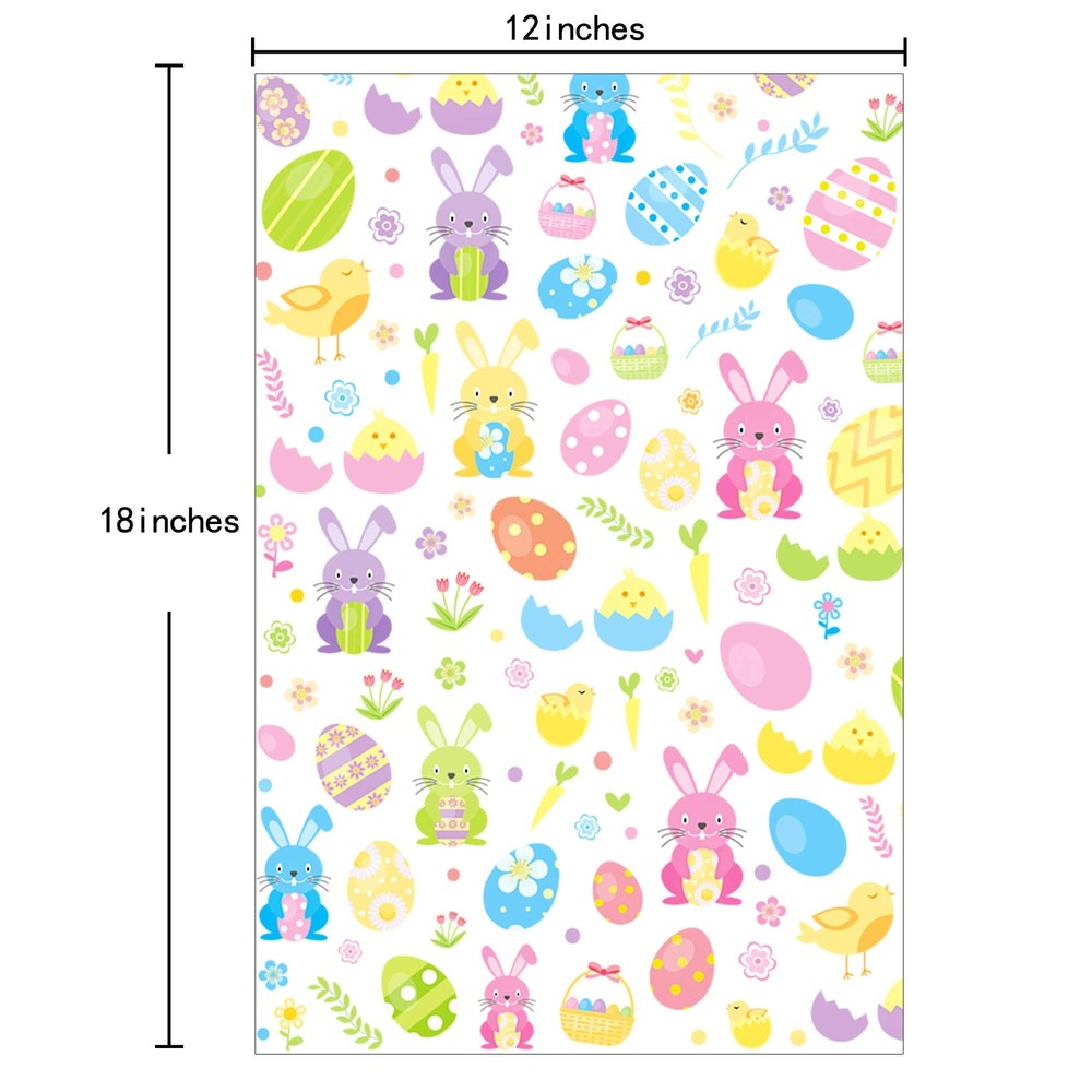 40pcs Easter Cellophane Bags Pull Bow Set 20 pcs Easter Basket Bags Wine Bott...