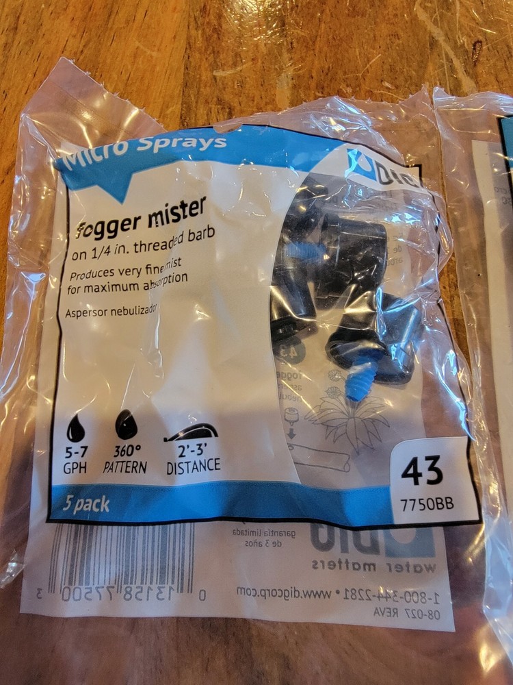 2pk DIG Micro Sprays On 1/4 in. Threaded Barb 7750BB. 5-7 gpm, 5per pack