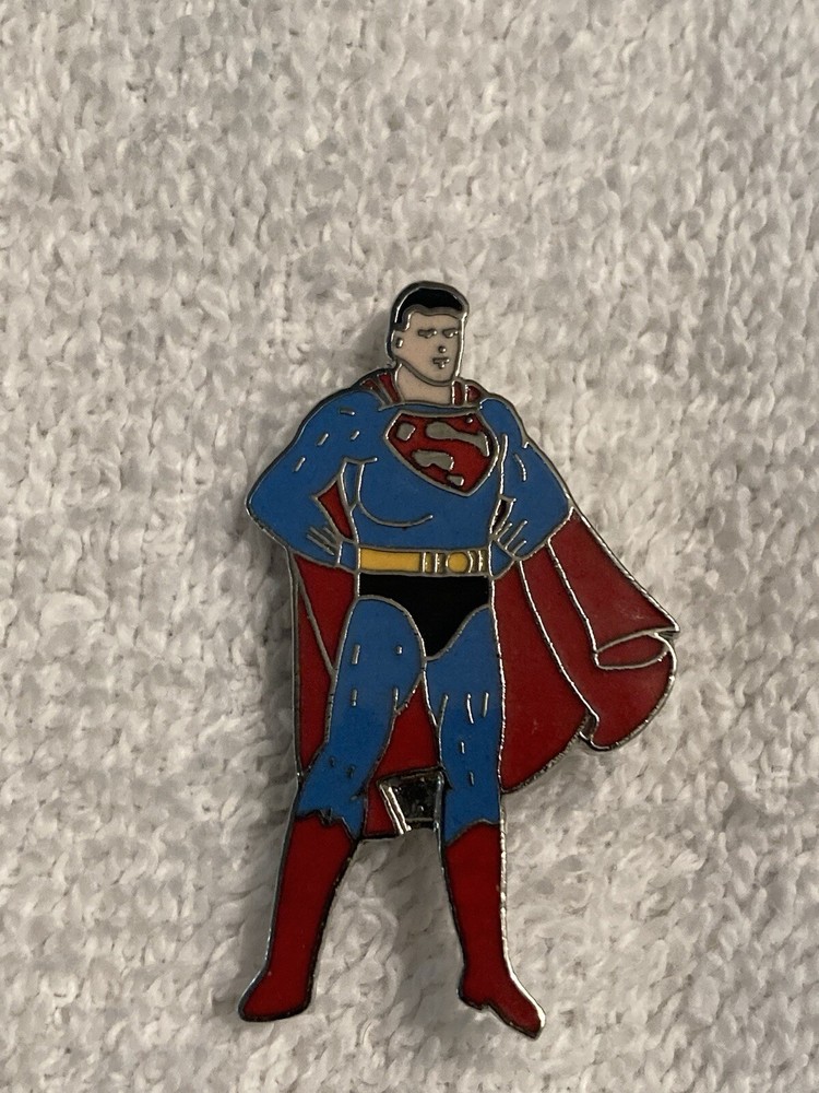 RARE SUPERMAN ENAMEL PINBACK PIN DC COMICS NEAR MINT