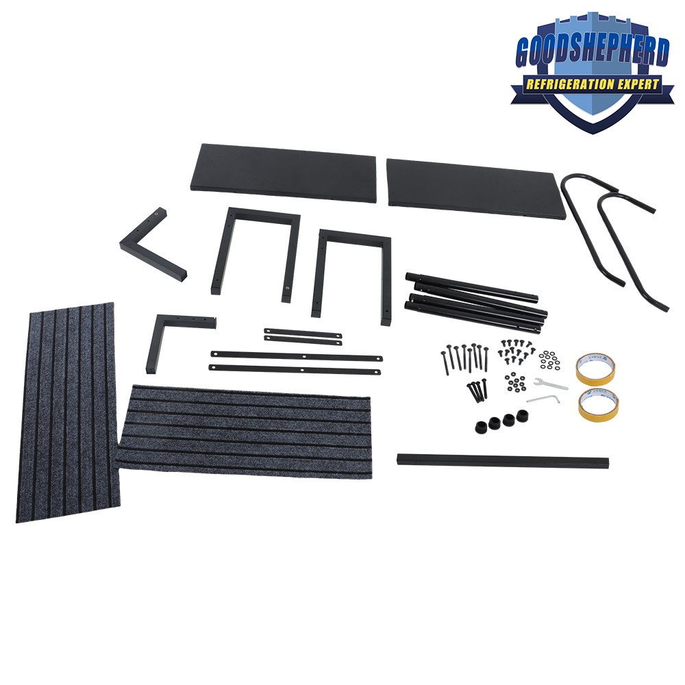 2 Step RV Steps w/2 Handrails w/Step Mat For Trailers RV 660 lbs Load Capacity