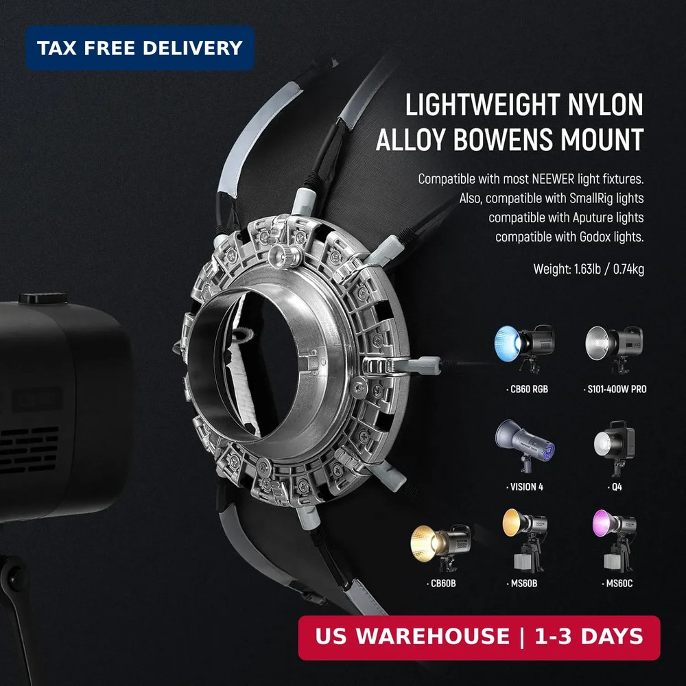 NEEWER 18"/45cm Octagonal Softbox, Quick Release Bowens Mount Softbox with Honey