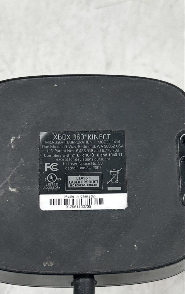 Microsoft Xbox 360 Kinect Model 1414 Black Wired Sensor Bar For Motion Camera