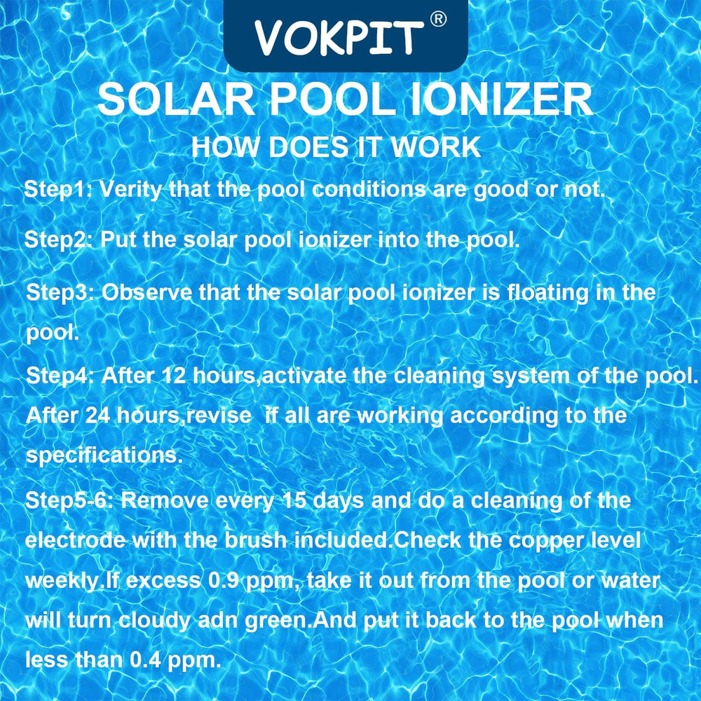 Pool Ionizer Solar Powered,Copper Ionization,Floating Automatic Water Cleaner an