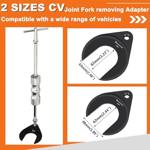 Inner CV Axle Puller Tool with Slide Hammer, 63mm and 48mm CV Joint Fork