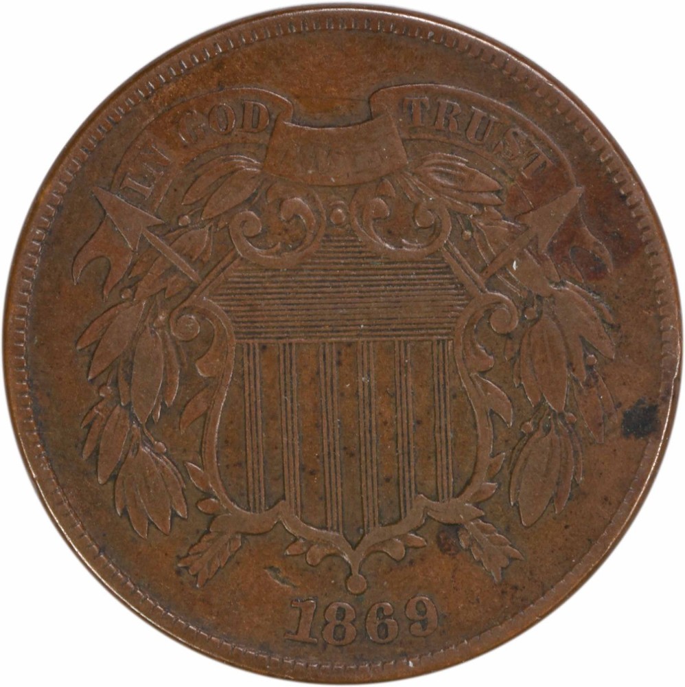 1869 Two Cent Piece VF Uncertified #915