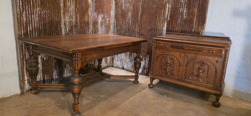 vintage sideboard buffet cabinet and table MUST MOVE!!!