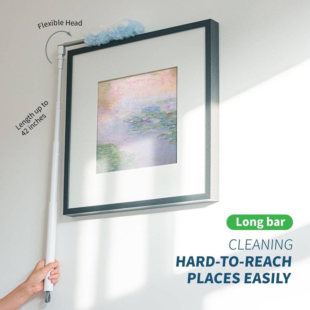 oshang Duster Heavy Duty 3.6 ft Extended Handle Dusting Kit - Multi-Surface C...