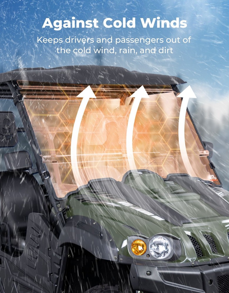 Front Windshield & Soft Window for MASSIMO 500 700 Outfitter Bighorn Hisun Axis