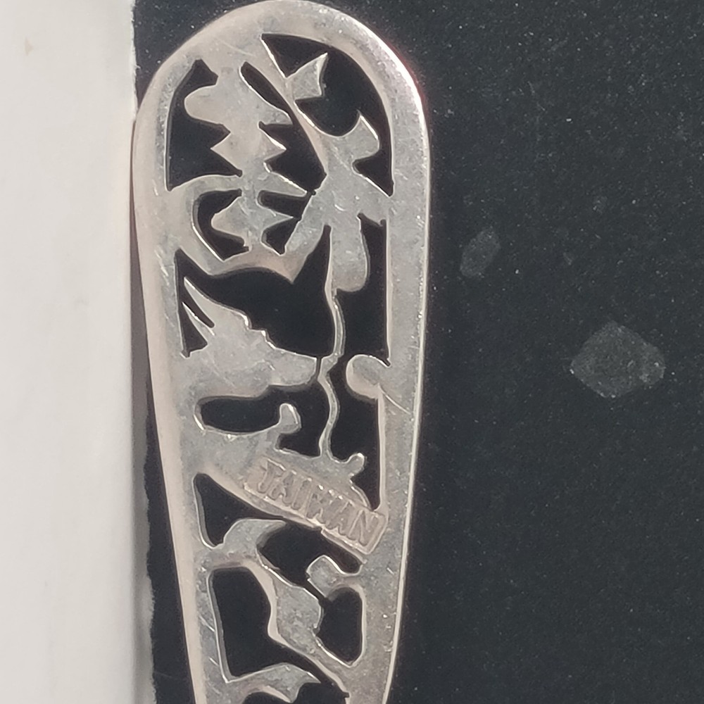 Silver Dragon Ornate Tea Spoon Taiwan Vintage Marked Silver