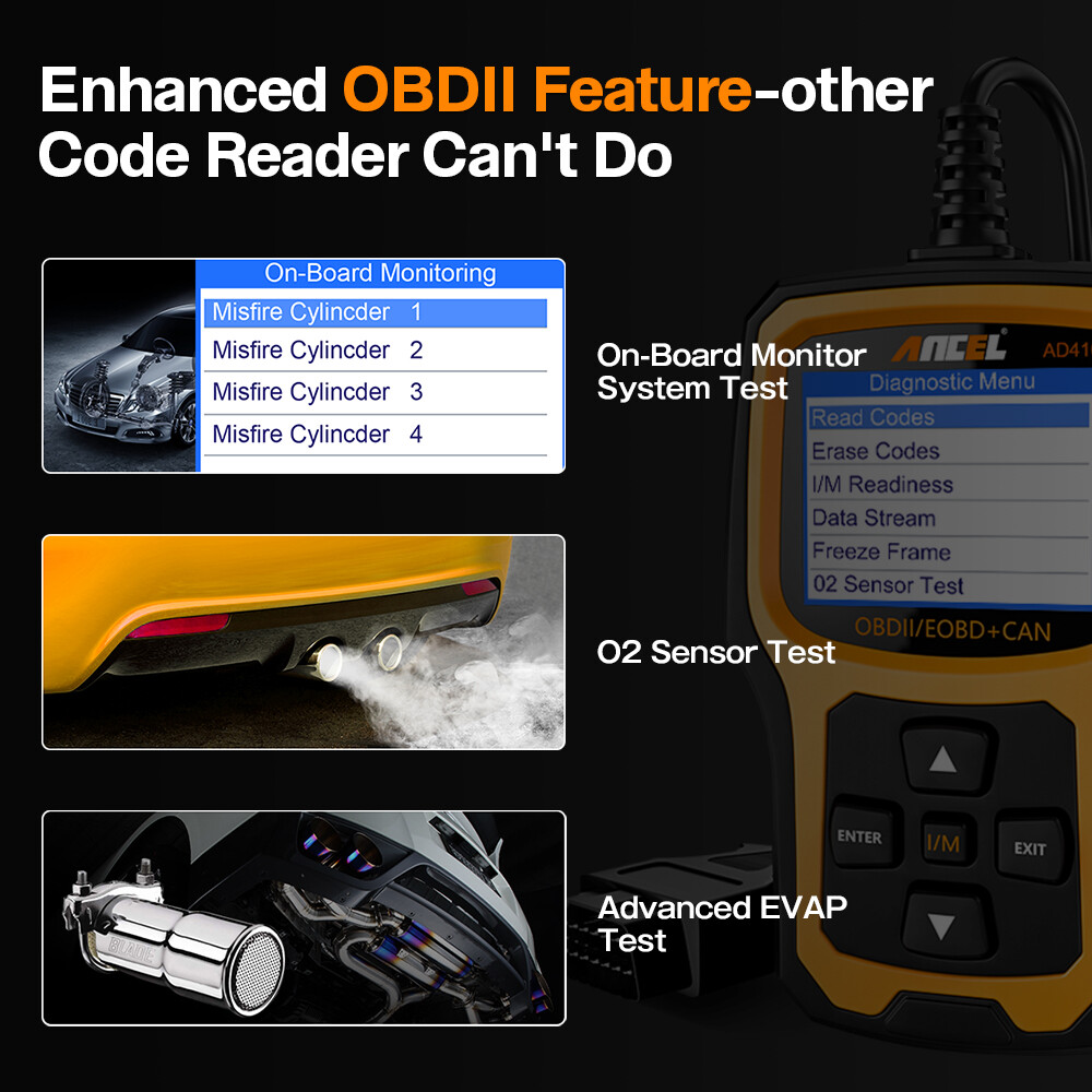 Car OBD Code Reader Clear Code OBD2 Scanner Check Engine Light Tool ANCEL AD410
