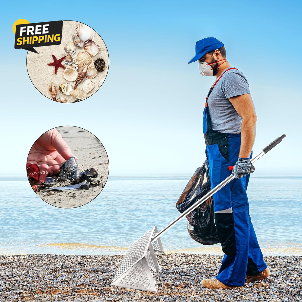 Sand Flea Rake, Durable Rake for Beach Easy to Install Sharp Teeth Wide