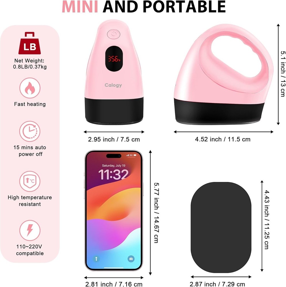Portable Mini Heat Press - Safety Features & One-Button Control for Easy Use