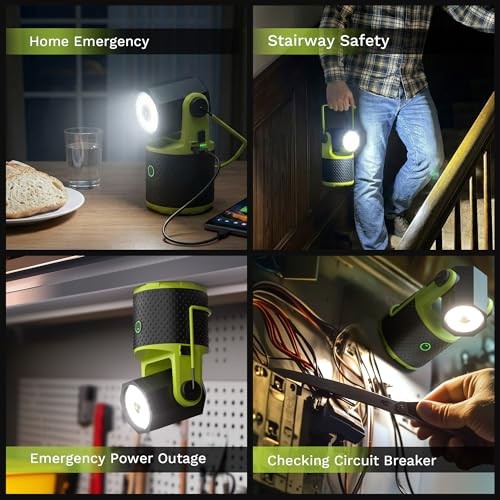 LED Camping Lantern, 3000Lumens Rechargeable 180°Rotatable Flashlight