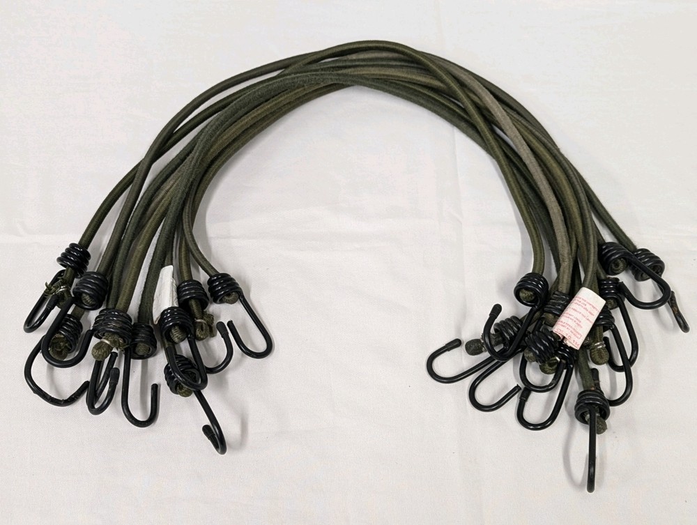 Genuine British Army Elasticated Bungee Cord Straps x 10