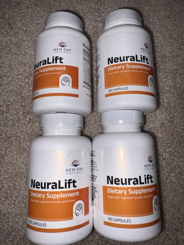 4 Pack New Day Rising NeuraLift Cognitive Function Support 60 Caps 6/26 NEW