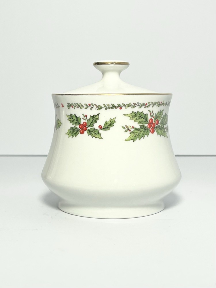 4-Piece Christmas “Holly” Porcelain Dinnerware Serving Hostess Set, Centurion