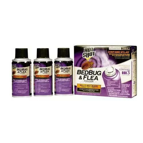 Hot Shot Bedbug and Flea Fogger, 3-Count **SAME DAY SHIPPING**