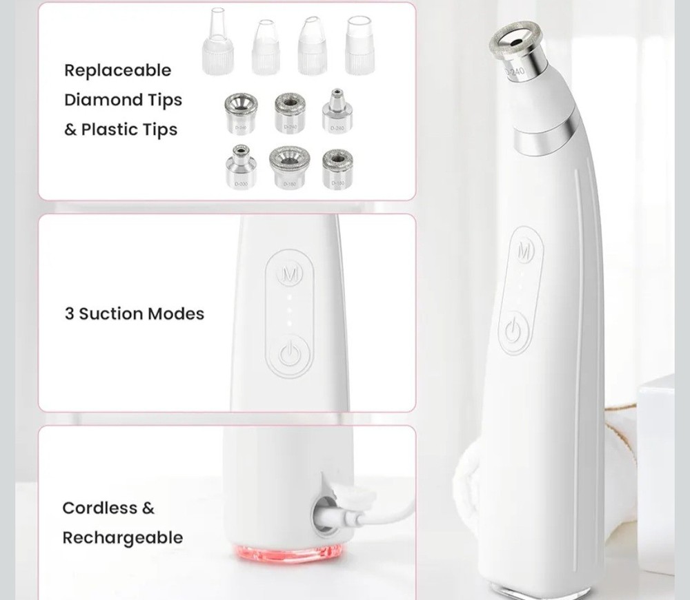 Diamond Microdermabrasion Handheld Machine, 3-Level Suction, Professional Sealed