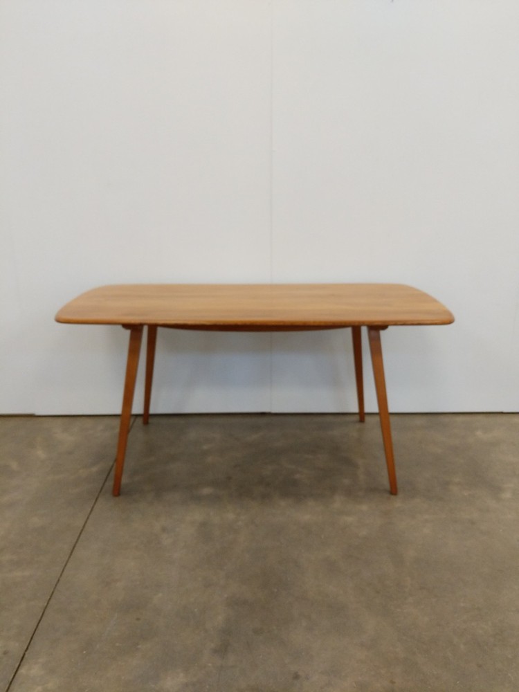 Vintage Ercol Mid Century Modern Plank Dining Table