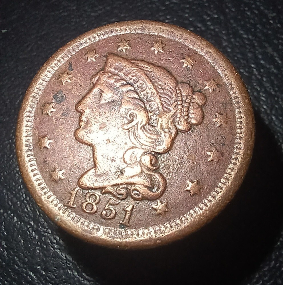1851 Braided Hair Large Cent