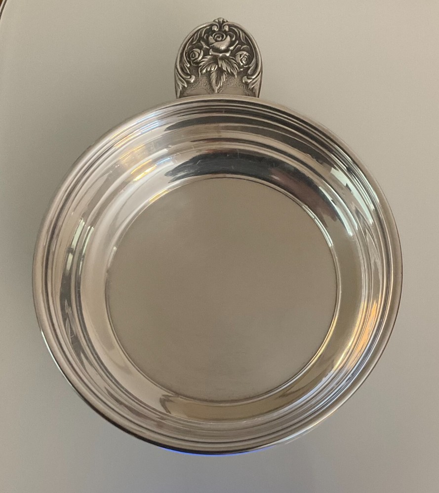 S. Kirk & Son Sterling Porridger Bowl Rose Pattern Repousee Handle #12