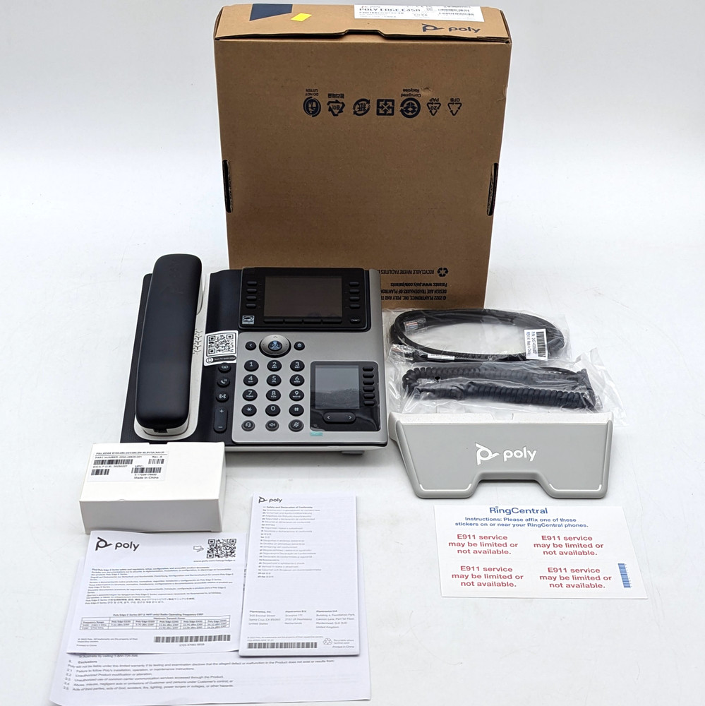 Poly Edge E450 IP Desk Phone W/ Power Adapter Set (89B55AA#ABA)