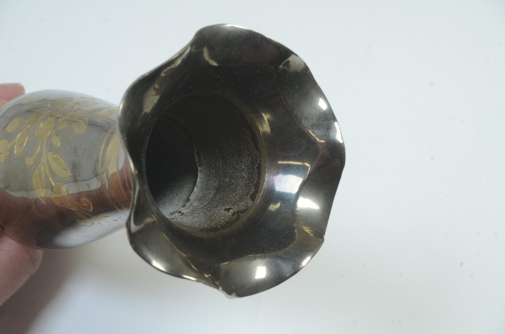 Vintage Solid Etched Brass Black, Gold & Silver Made In India