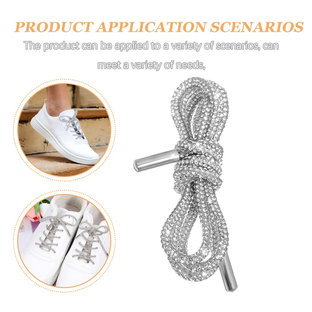 4 Pcs Elegant Rhinestone Shoe Accessories Drawstring for Pants Replacement