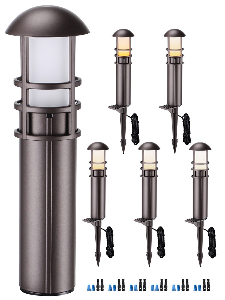 6 Pack 5CCT LED  Pathway Landscape Lights, Low Voltage, IP65, Aluminum