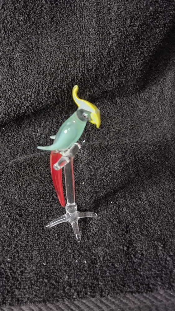 Glass Parrot Figurine