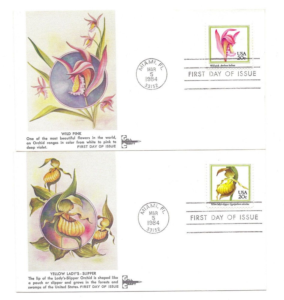 2076-79 Orchids GillCraft set of 4, FDCs