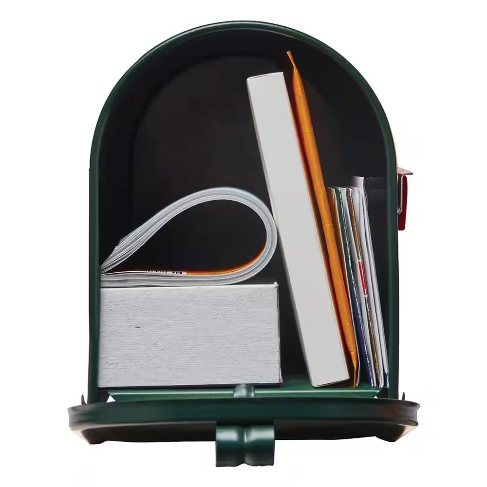 Gibraltar Mailboxes Elite Large Capacity Galvanized Steel Green, Post-Mount