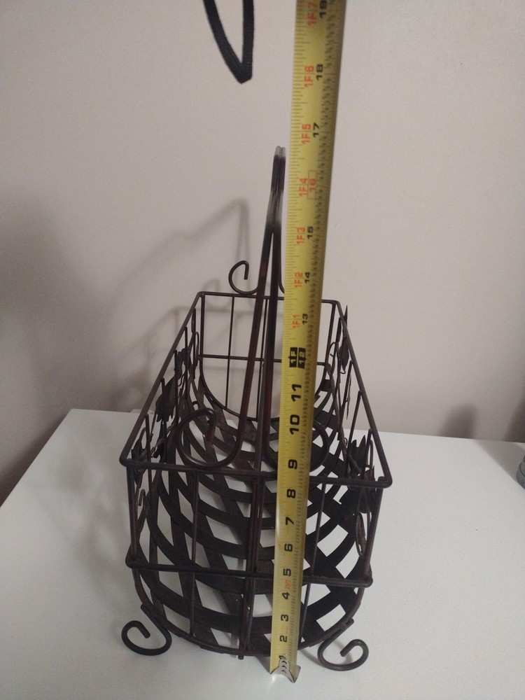 Vintage Wrought Iron Grapevine Magazine Rack