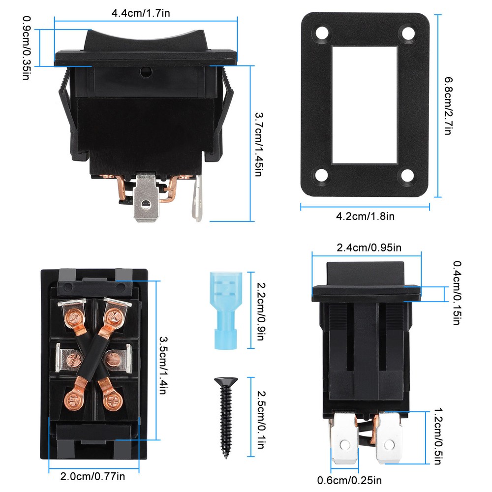 2Pcs 30A DPDT Momentary Reverse Switch Up Down Switch for 5th Wheel Trailer