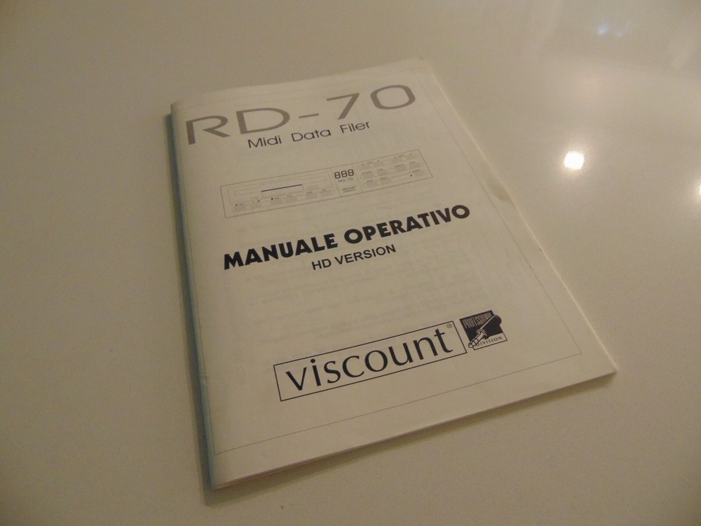 Viscount Midi Data Filer RD-70 Owners Operation Manual
