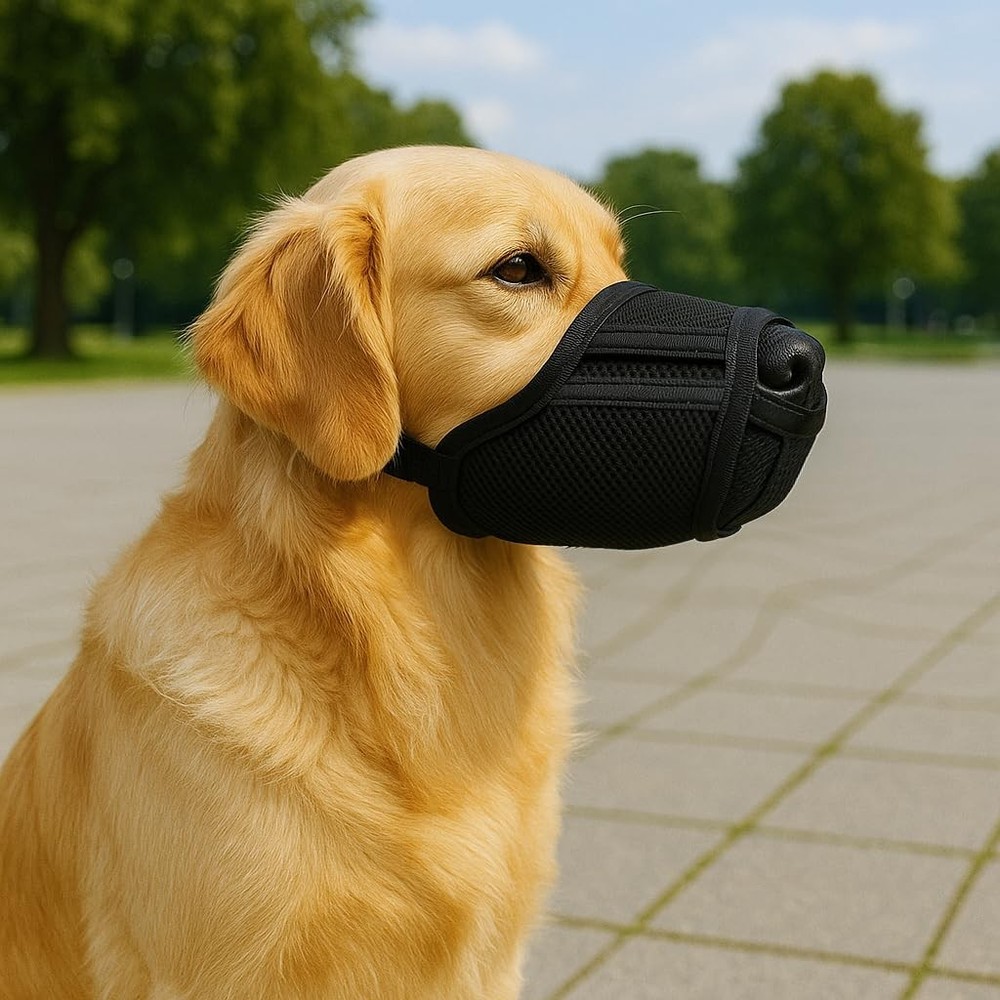 Dog Muzzle Breathable Air-Mesh 3D – Mesh Soft Muzzle for Small Medium Large S...