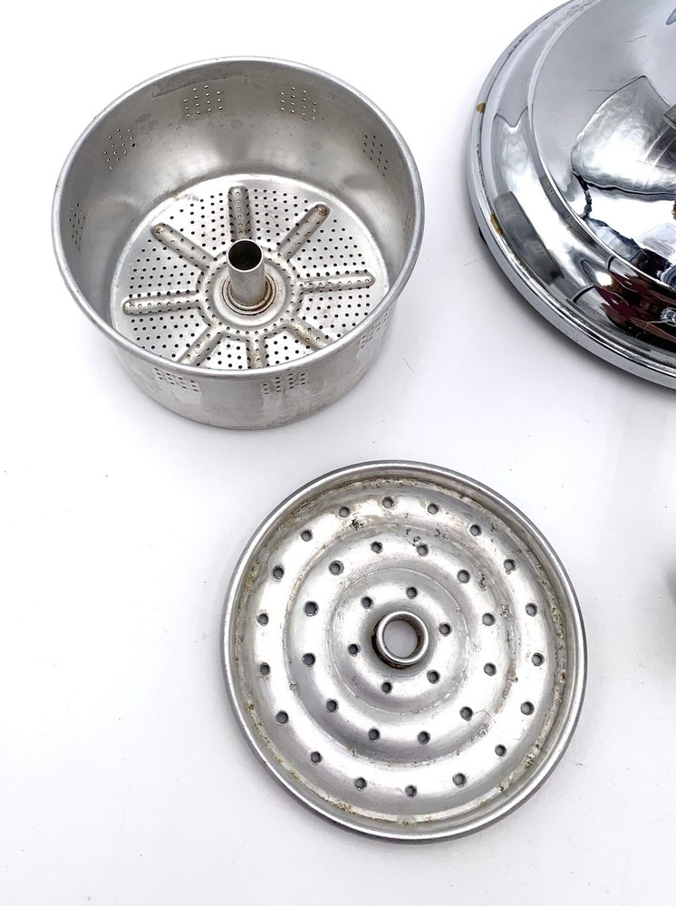 VTG Crescent Silverware Art Deco Chrome Percolator Bakelite (?) Handles: Tested!