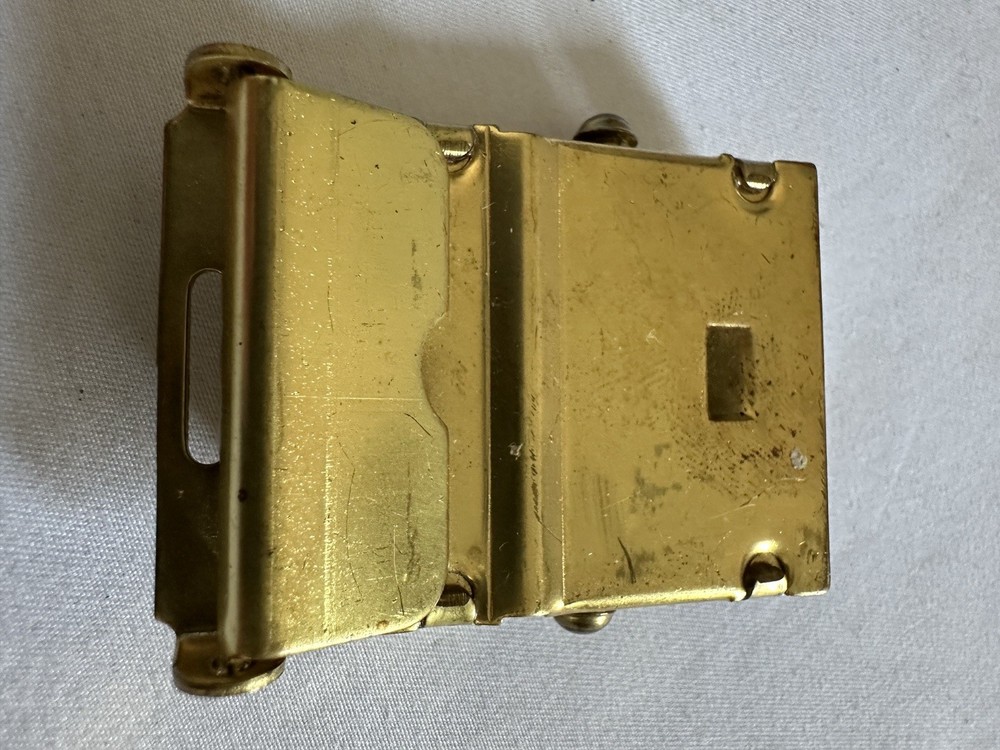 Vintage US Military Solid Brass Web Belt Buckle